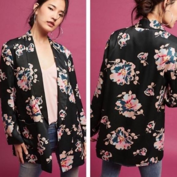 Anthropologie Tavie Floral Silk Blazer - Picture 2 of 16